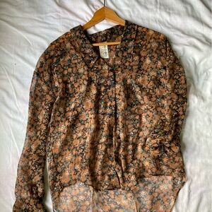 Free People Floral Button-Up Top
